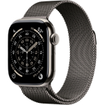 Apple Watch 11 46mm Steel Natural Titanium Case with Slate Milanese Loop