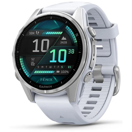 Garmin Fenix 8 AMOLED 43mm Silver / White Silicone Band (010-02903-00 | 010-02903-06)