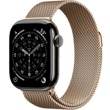 Apple Watch 11 42mm Slate Titanium Case with Natural Milanese Loop